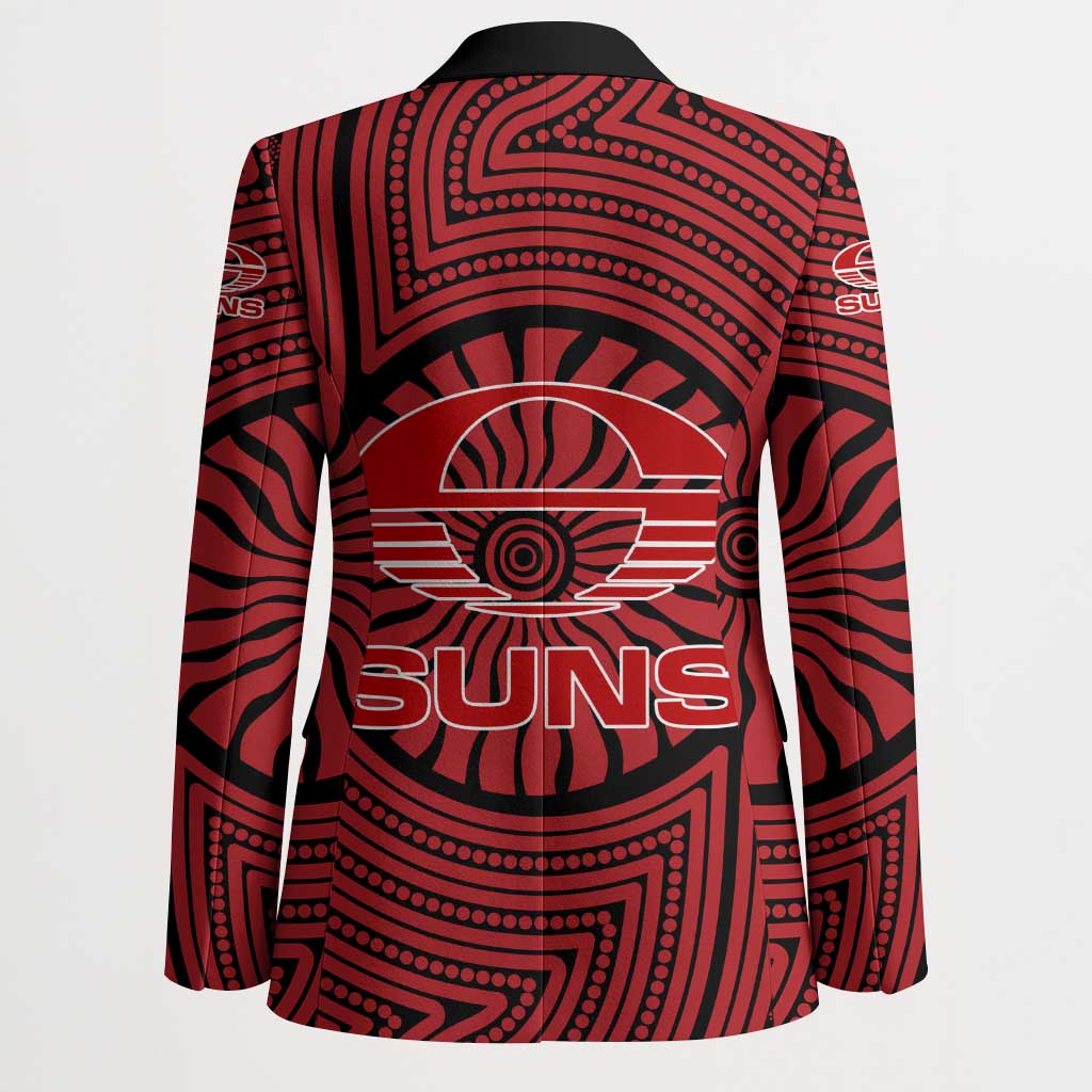 Gold Coast Suns Blazer Indigenous Monochrome Dot Art Mascot Style
