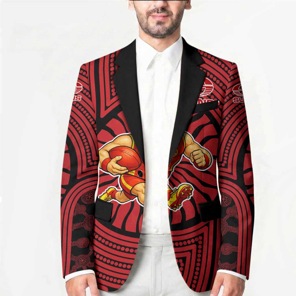 Gold Coast Suns Blazer Indigenous Monochrome Dot Art Mascot Style