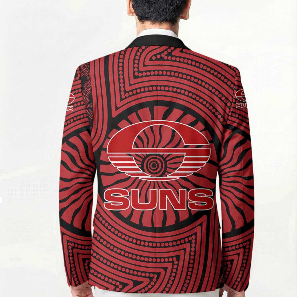 Gold Coast Suns Blazer Indigenous Monochrome Dot Art Mascot Style