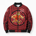Gold Coast Suns Bomber Puffer Jacket Indigenous Monochrome Dot Art Mascot Style