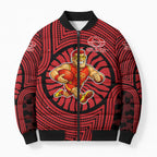 Gold Coast Suns Bomber Puffer Jacket Indigenous Monochrome Dot Art Mascot Style