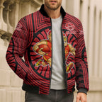 Gold Coast Suns Bomber Puffer Jacket Indigenous Monochrome Dot Art Mascot Style