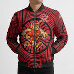 Gold Coast Suns Bomber Puffer Jacket Indigenous Monochrome Dot Art Mascot Style
