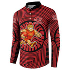Gold Coast Suns Button Sweatshirt Indigenous Monochrome Dot Art Mascot Style