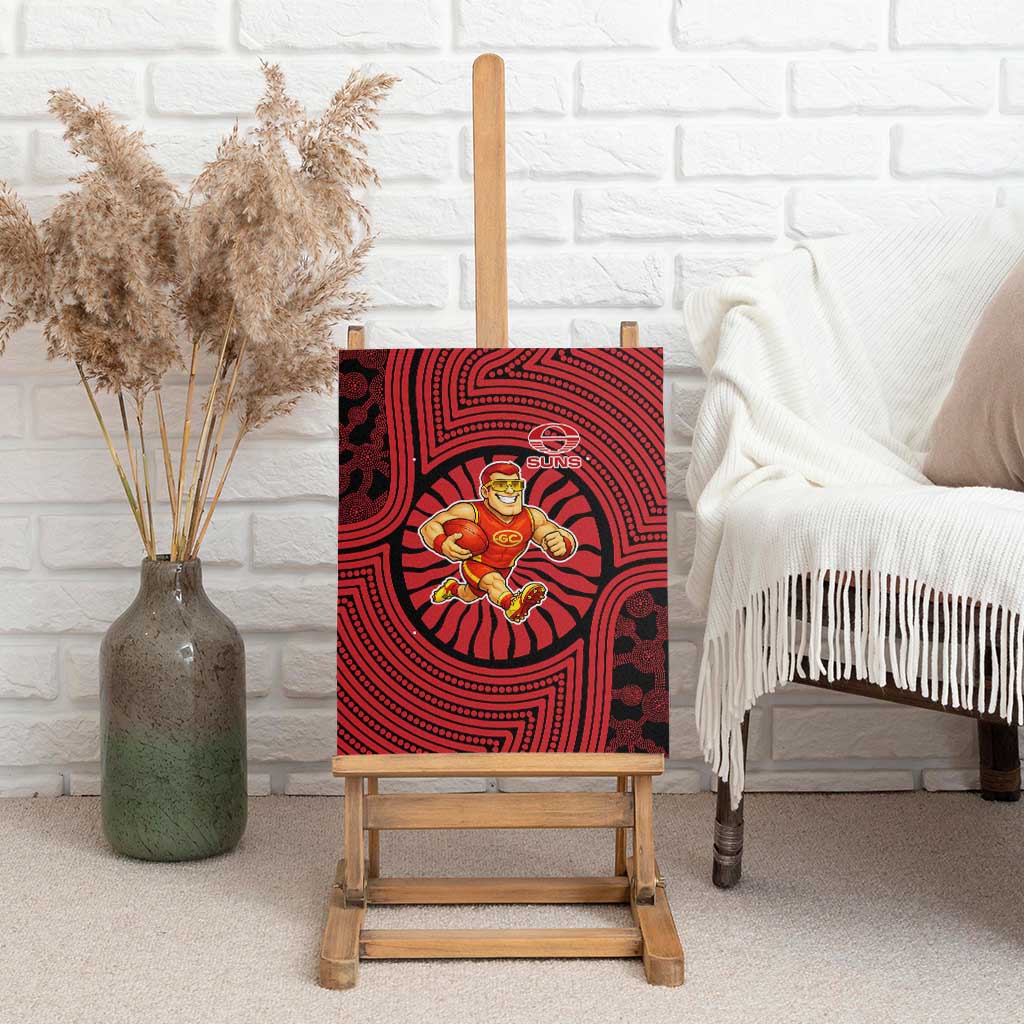 Gold Coast Suns Canvas Wall Art Indigenous Monochrome Dot Art Mascot Style