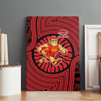 Gold Coast Suns Canvas Wall Art Indigenous Monochrome Dot Art Mascot Style