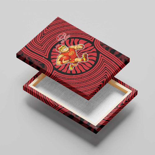Gold Coast Suns Canvas Wall Art Indigenous Monochrome Dot Art Mascot Style