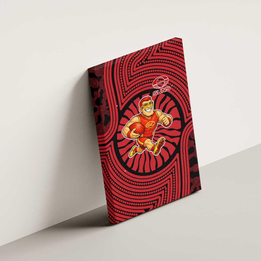 Gold Coast Suns Canvas Wall Art Indigenous Monochrome Dot Art Mascot Style