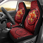 Gold Coast Suns Car Seat Cover Indigenous Monochrome Dot Art Mascot Style