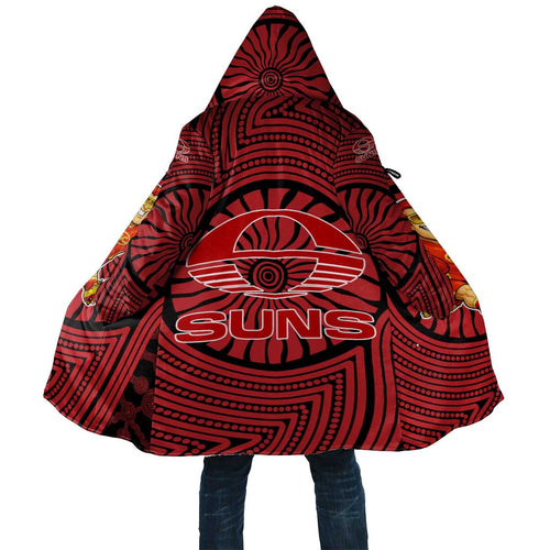 Gold Coast Suns Cloak Indigenous Monochrome Dot Art Mascot Style