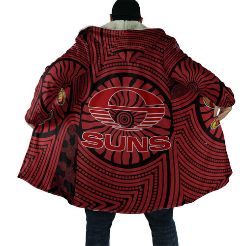 Gold Coast Suns Cloak Indigenous Monochrome Dot Art Mascot Style