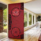 Gold Coast Suns Door Cover Indigenous Monochrome Dot Art Mascot Style