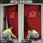 Gold Coast Suns Door Cover Indigenous Monochrome Dot Art Mascot Style