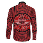 Gold Coast Suns Family Matching Mermaid Dress and Hawaiian Shirt Indigenous Monochrome Dot Art Mascot Style