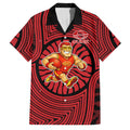 Gold Coast Suns Family Matching Summer Maxi Dress and Hawaiian Shirt Indigenous Monochrome Dot Art Mascot Style