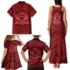 Gold Coast Suns Family Matching Tank Maxi Dress and Hawaiian Shirt Indigenous Monochrome Dot Art Mascot Style
