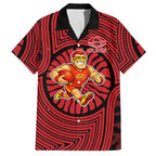 Gold Coast Suns Hawaiian Shirt Indigenous Monochrome Dot Art Mascot Style