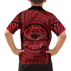 Gold Coast Suns Hawaiian Shirt Indigenous Monochrome Dot Art Mascot Style