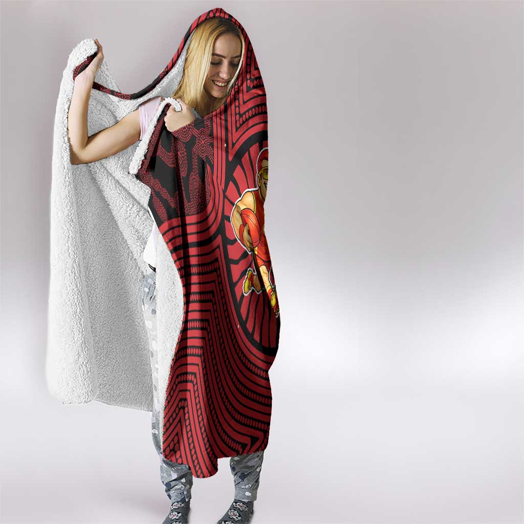 Gold Coast Suns Hooded Blanket Indigenous Monochrome Dot Art Mascot Style