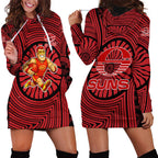 Gold Coast Suns Hoodie Dress Indigenous Monochrome Dot Art Mascot Style