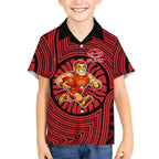 Gold Coast Suns Kid Hawaiian Shirt Indigenous Monochrome Dot Art Mascot Style