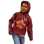 Gold Coast Suns Kid Hoodie Indigenous Monochrome Dot Art Mascot Style
