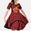Gold Coast Suns Kid Short Sleeve Dress Indigenous Monochrome Dot Art Mascot Style