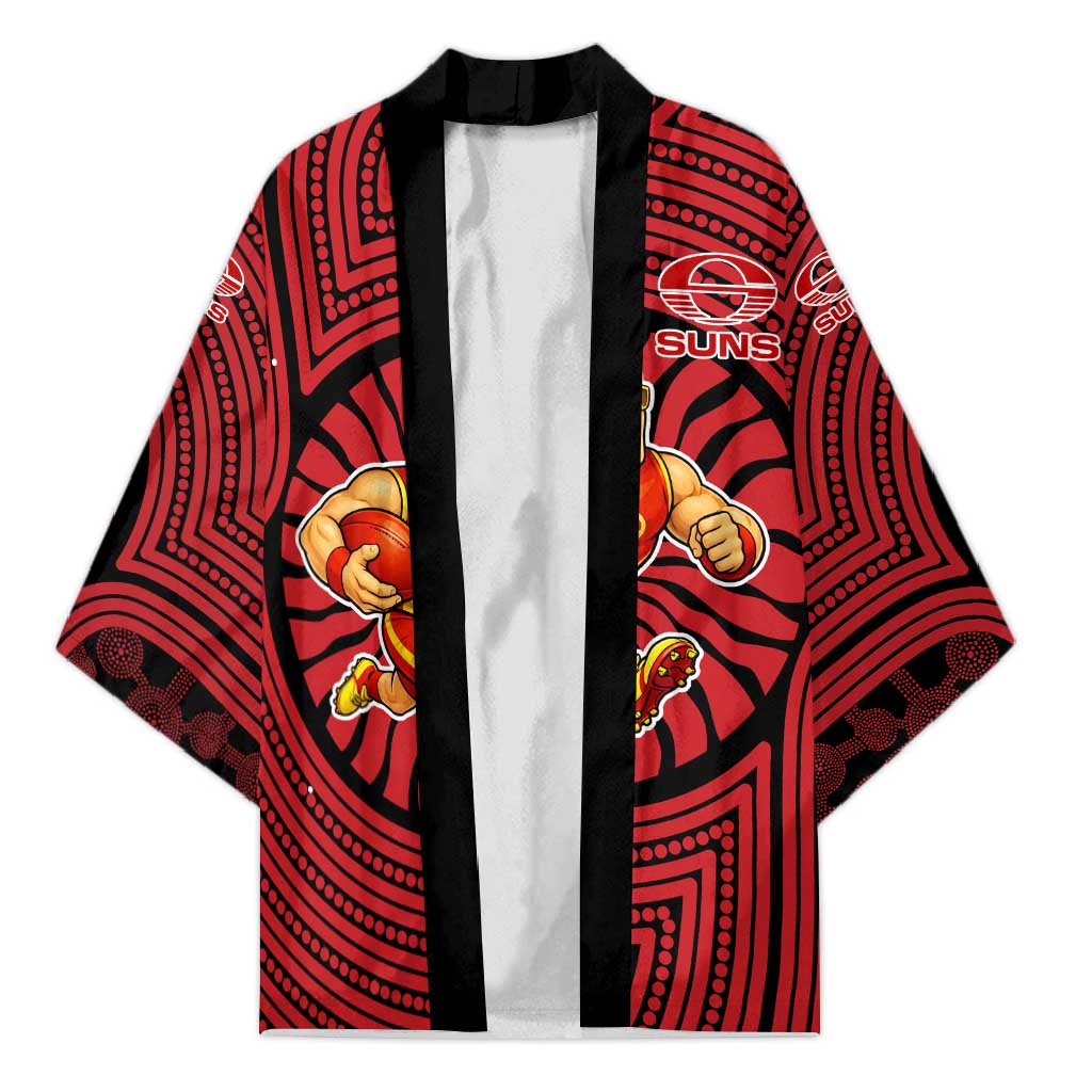 Gold Coast Suns Kimono Indigenous Monochrome Dot Art Mascot Style