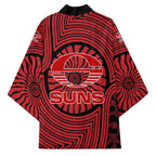 Gold Coast Suns Kimono Indigenous Monochrome Dot Art Mascot Style