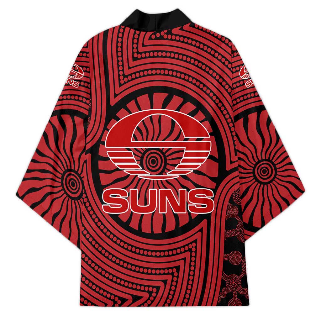 Gold Coast Suns Kimono Indigenous Monochrome Dot Art Mascot Style