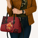 Gold Coast Suns Leather Bag Indigenous Monochrome Dot Art Mascot Style
