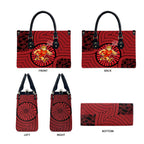Gold Coast Suns Leather Bag Indigenous Monochrome Dot Art Mascot Style