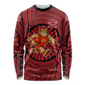 Gold Coast Suns Long Sleeve Shirt Indigenous Monochrome Dot Art Mascot Style