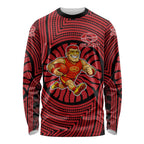 Gold Coast Suns Long Sleeve Shirt Indigenous Monochrome Dot Art Mascot Style