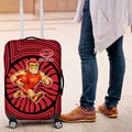 Gold Coast Suns Luggage Cover Indigenous Monochrome Dot Art Mascot Style