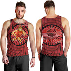 Gold Coast Suns Men Tank Top Indigenous Monochrome Dot Art Mascot Style