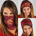 Gold Coast Suns Neck Gaiter Indigenous Monochrome Dot Art Mascot Style