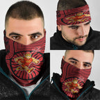 Gold Coast Suns Neck Gaiter Indigenous Monochrome Dot Art Mascot Style