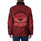 Gold Coast Suns Padded Jacket Indigenous Monochrome Dot Art Mascot Style