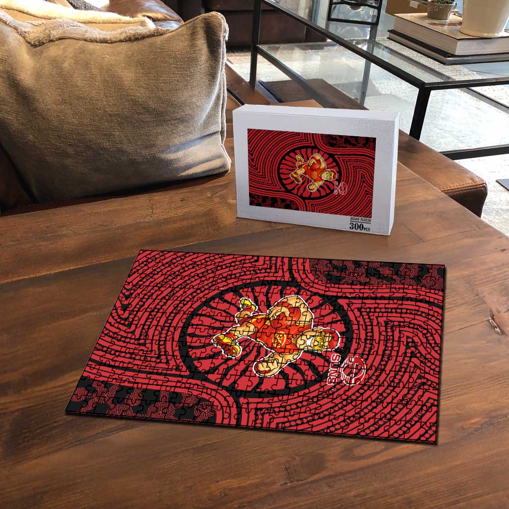 Gold Coast Suns Puzzle Indigenous Monochrome Dot Art Mascot Style