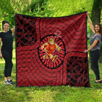 Gold Coast Suns Quilt Indigenous Monochrome Dot Art Mascot Style