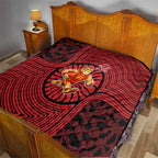 Gold Coast Suns Quilt Indigenous Monochrome Dot Art Mascot Style