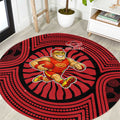Gold Coast Suns Round Carpet Indigenous Monochrome Dot Art Mascot Style