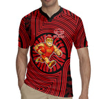 Gold Coast Suns Rugby Jersey Indigenous Monochrome Dot Art Mascot Style