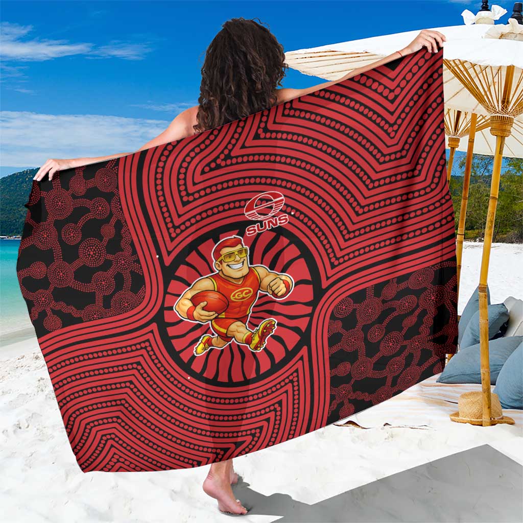 Gold Coast Suns Sarong Indigenous Monochrome Dot Art Mascot Style