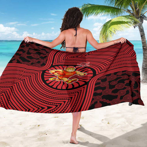 Gold Coast Suns Sarong Indigenous Monochrome Dot Art Mascot Style