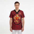 Gold Coast Suns Scrub Top Indigenous Monochrome Dot Art Mascot Style