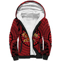 Gold Coast Suns Sherpa Hoodie Indigenous Monochrome Dot Art Mascot Style