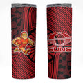 Gold Coast Suns Skinny Tumbler Indigenous Monochrome Dot Art Mascot Style