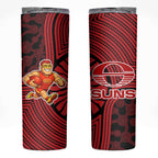 Gold Coast Suns Skinny Tumbler Indigenous Monochrome Dot Art Mascot Style
